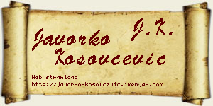 Javorko Kosovčević vizit kartica
